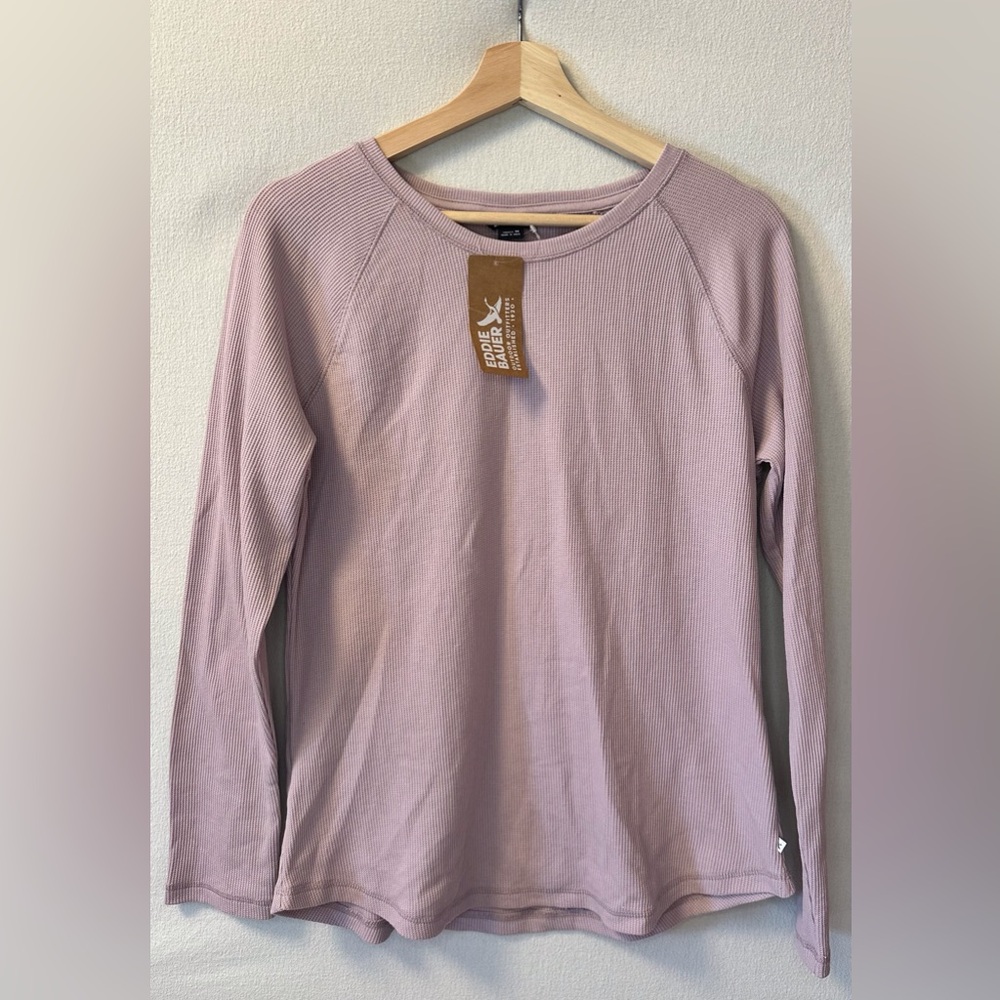 Eddie Bauer Lilac Ribbed Long Sleeve Shirt